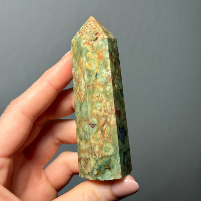 Regenwald Jaspis (Rhyolith) Spitzen