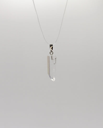 Lemurienquarz (Bergkristall) Anhänger - 925 Silber