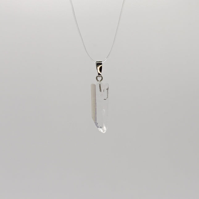 Lemurienquarz (Bergkristall) Anhänger - 925 Silber