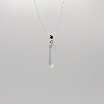 Lemurienquarz (Bergkristall) Anhänger - 925 Silber