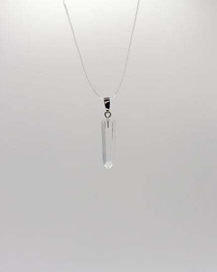 Lemurienquarz (Bergkristall) Anhänger - 925 Silber