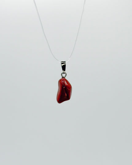 Jaspis rot Anhänger - 925 Silber