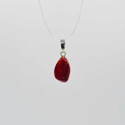 Jaspis rot Anhänger - 925 Silber vergoldet