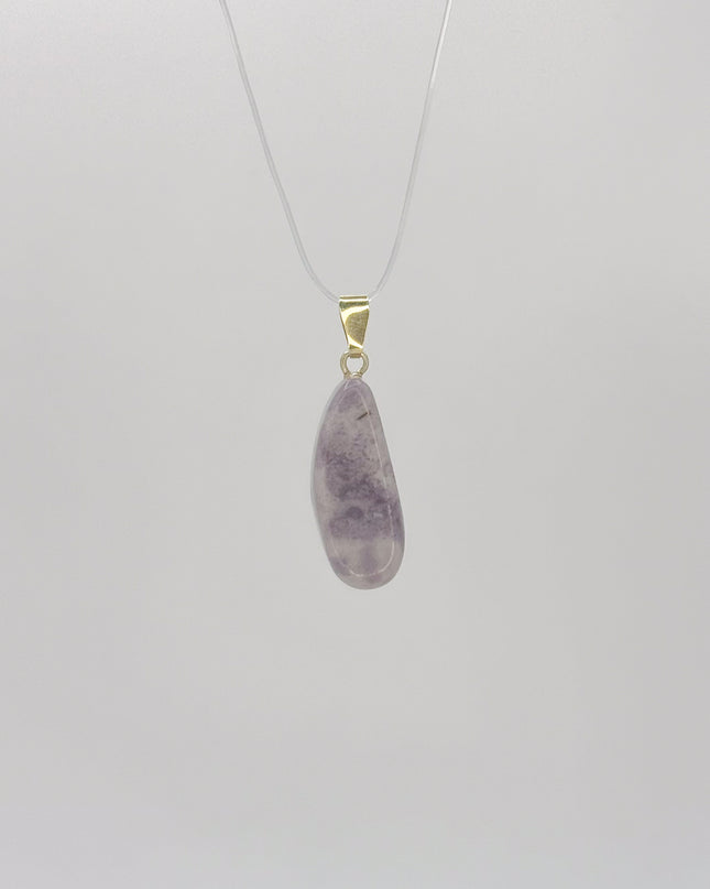 Jade (Lavendel-Jade) Anhänger - 925 Silber vergoldet