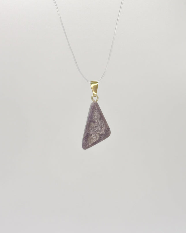 Jade (Lavendel-Jade) Anhänger - 925 Silber vergoldet