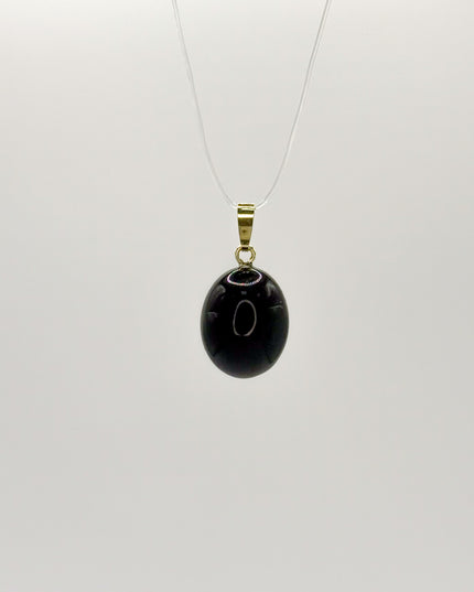 Obsidian (Regenbogenobsidian) Anhänger - 925 Silber vergoldet
