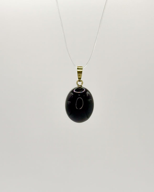 Obsidian (Regenbogenobsidian) Anhänger - 925 Silber vergoldet