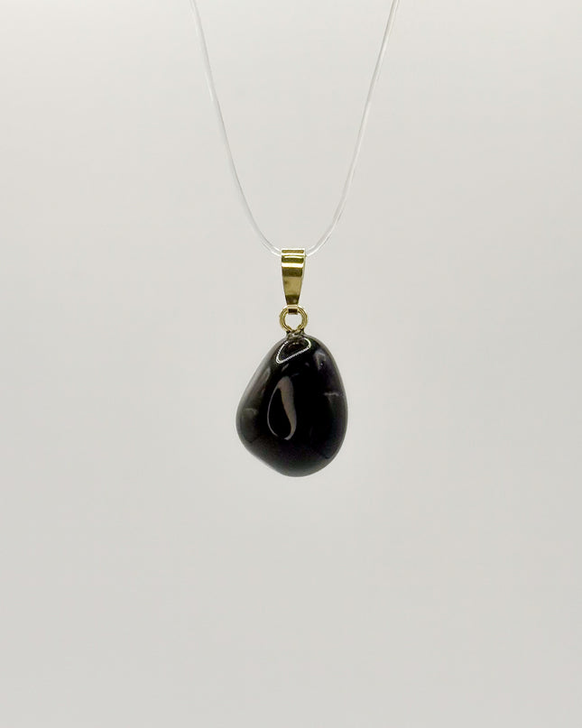 Obsidian (Regenbogenobsidian) Anhänger - 925 Silber vergoldet
