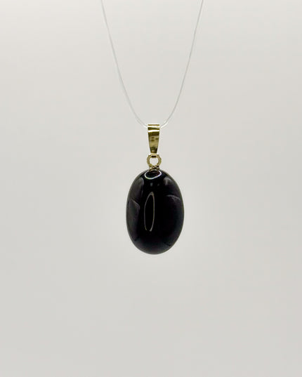 Obsidian (Regenbogenobsidian) Anhänger - 925 Silber vergoldet