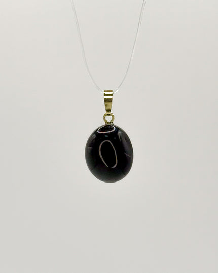 Obsidian (Regenbogenobsidian) Anhänger - 925 Silber vergoldet