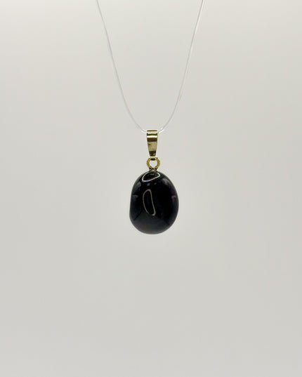Obsidian (Regenbogenobsidian) Anhänger - 925 Silber vergoldet
