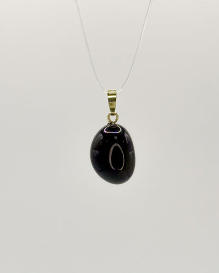 Obsidian (Regenbogenobsidian) Anhänger - 925 Silber vergoldet