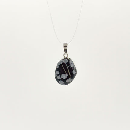 Schneeflocken Obsidian Anhänger - 925 Silber