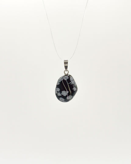 Schneeflocken-Obsidian Kettenanhänger