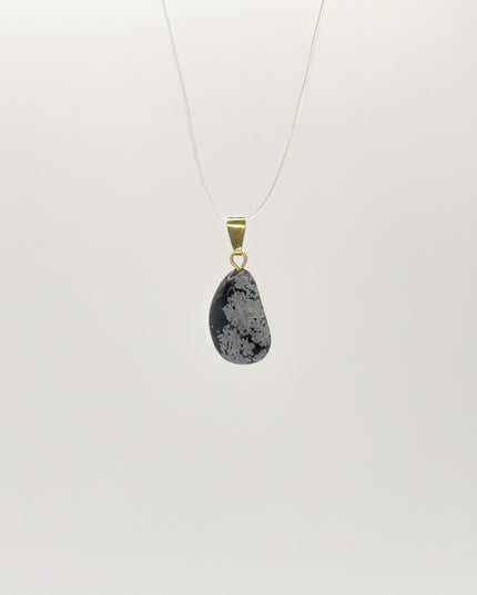 Schneeflocken-Obsidian Kettenanhänger