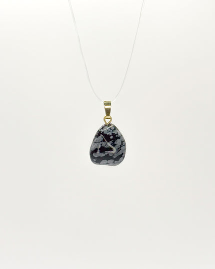 Schneeflocken-Obsidian Kettenanhänger