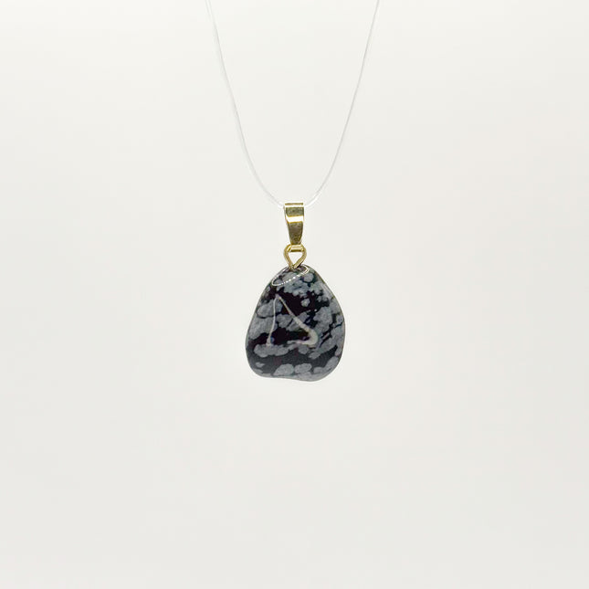 Schneeflocken-Obsidian Kettenanhänger