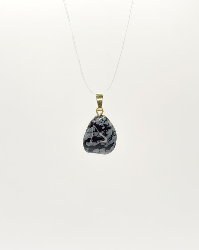 Schneeflocken-Obsidian Kettenanhänger