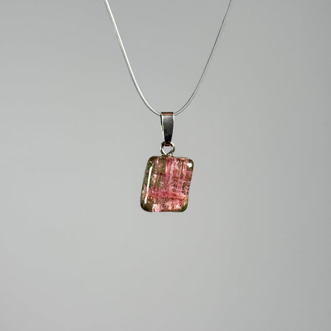 Turmalin (Wassermelonenturmalin) - Kettenanhänger