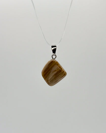 Versteinertes Holz Anhänger - 925 Silber