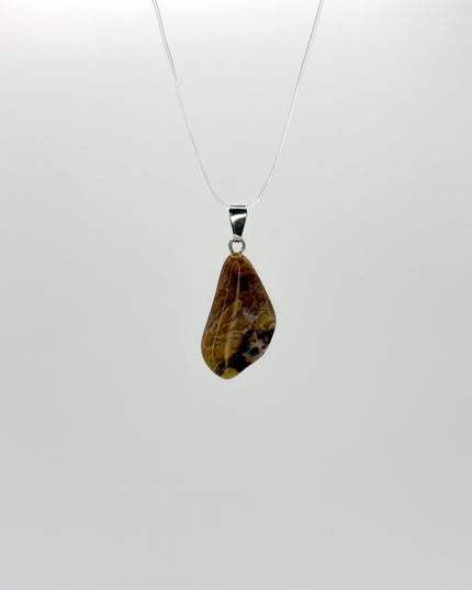 Versteinertes Holz Anhänger - 925 Silber