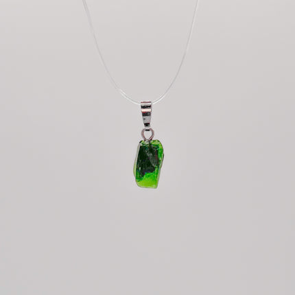 Chromdiopsid roh Anhänger - 925 Silber