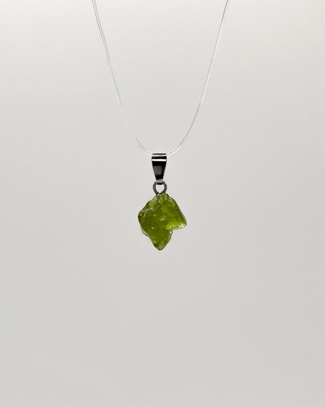 Peridot (roh) Anhänger - 925 Silber