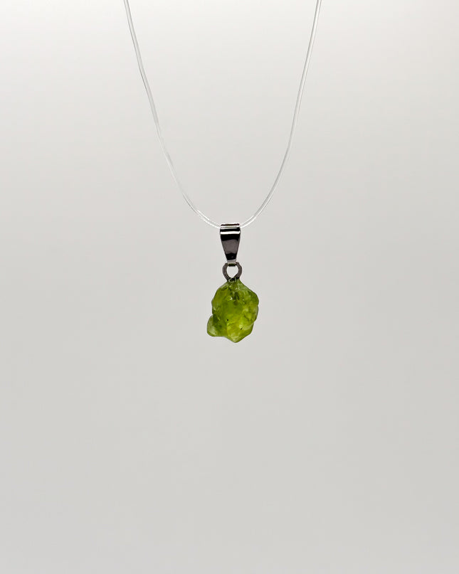 Peridot (roh) Anhänger - 925 Silber