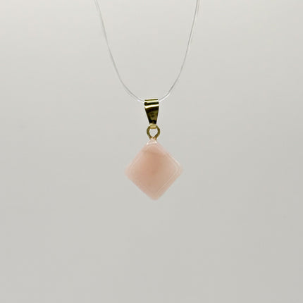 Pink Opal Anhänger - 925 Silber vergoldet