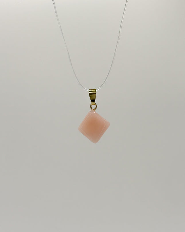 Pink Opal Anhänger - 925 Silber vergoldet
