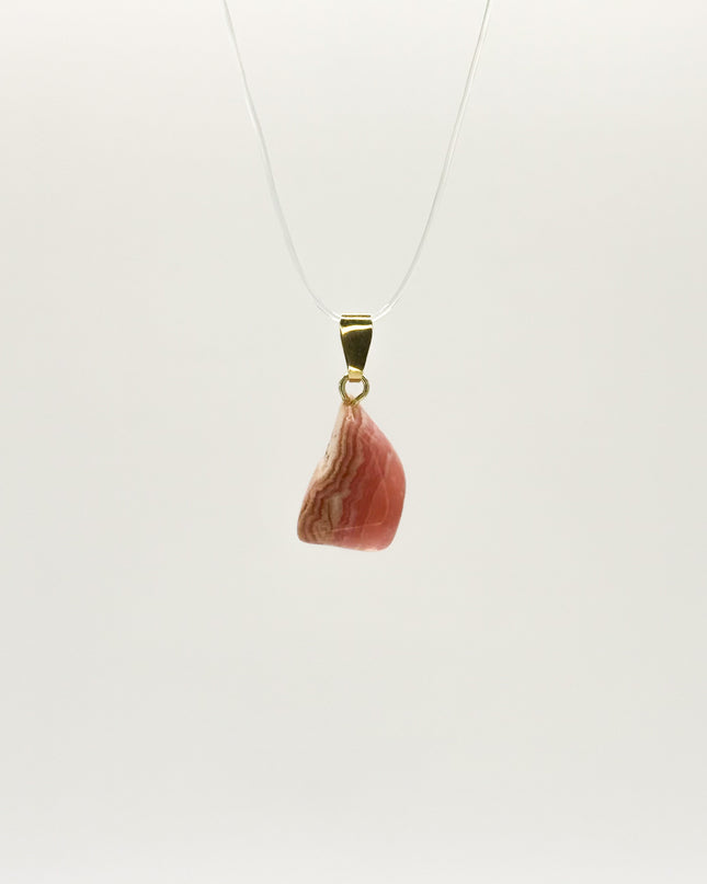 Rhodochrosit Anhänger - vergoldet 925 Silber