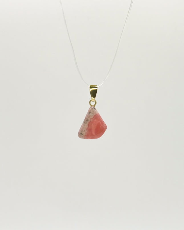 Rhodochrosit Anhänger - vergoldet 925 Silber