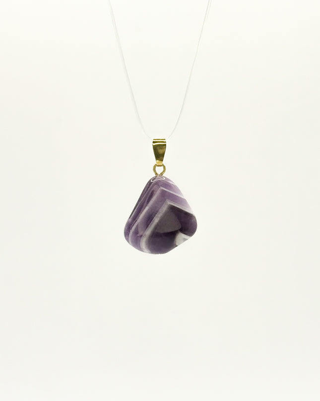 Amethyst Chevron Anhänger - 925 Silber vergoldet