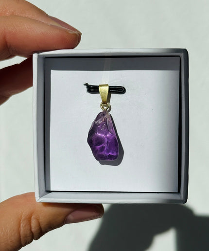 Amethyst Rohstein Kettenanhänger