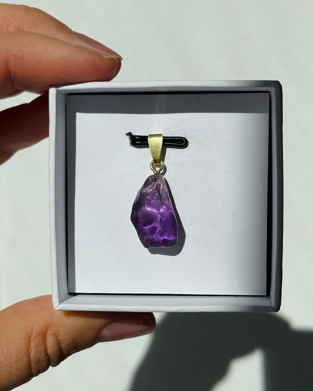 Amethyst Rohstein Kettenanhänger