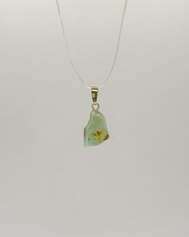 Chrysopal / Andenopal blau Anhänger - vergoldet 925 Silber