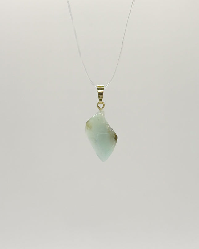 Chrysopal / Andenopal blau Anhänger - vergoldet 925 Silber