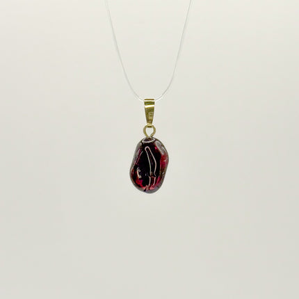 Granat rot Anhänger - 925 Silber vergoldet