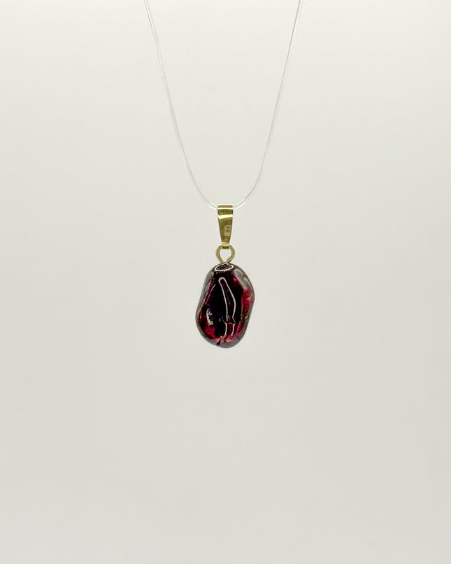 Granat rot Anhänger - 925 Silber vergoldet