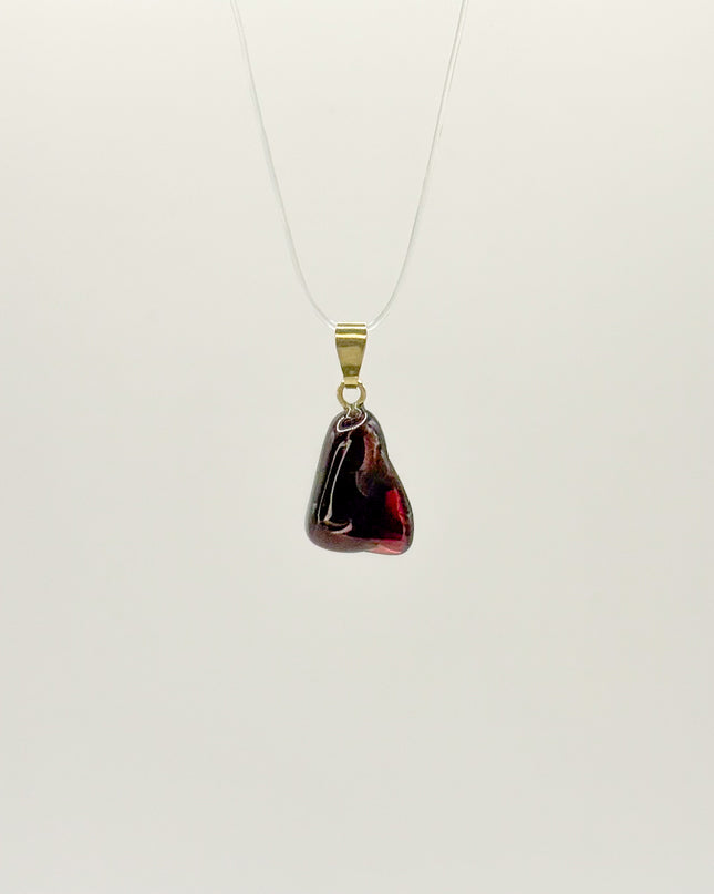 Granat rot Anhänger - 925 Silber vergoldet