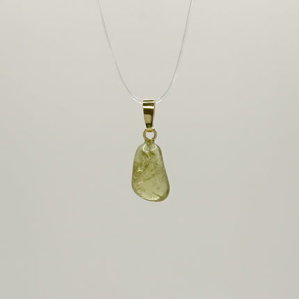 Grüner Granat (Grossular) Anhänger - 925 Silber vergoldet