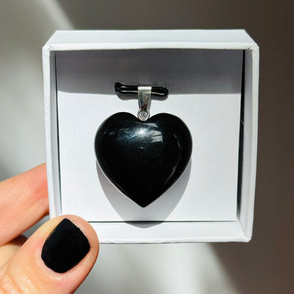 Obsidian (Regenbogenobsidian) Herz Kettenanhänger