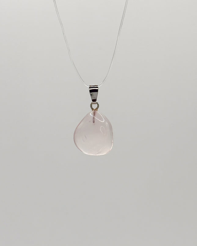 Rosenquarz Anhänger - 925 Silber