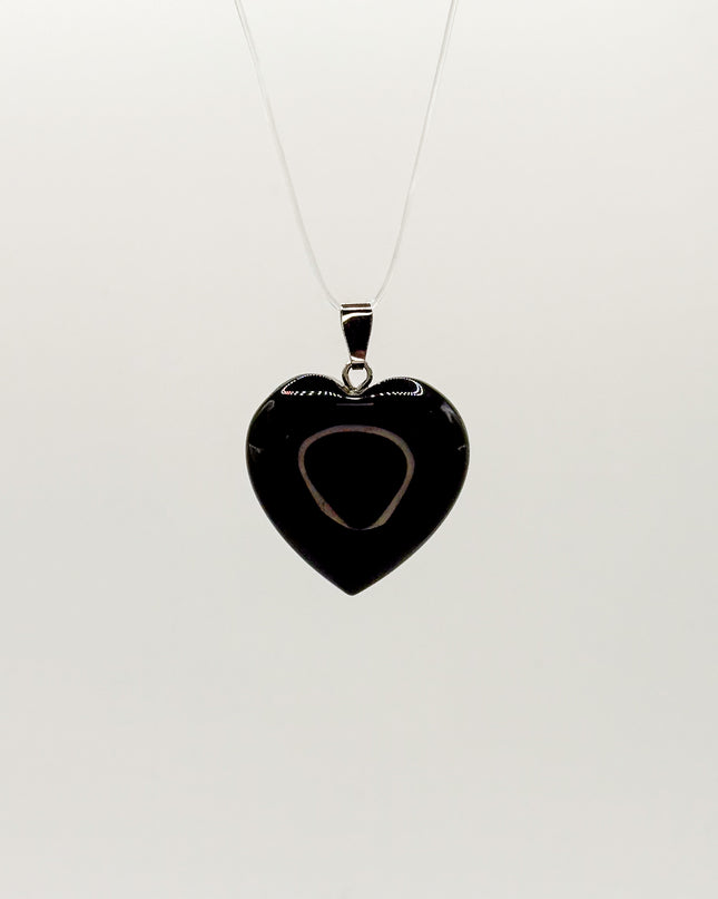 Obsidian-Herz - 925 Silber