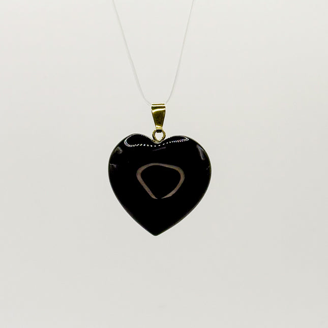 Obsidian-Herz - 925 Silber vergoldet