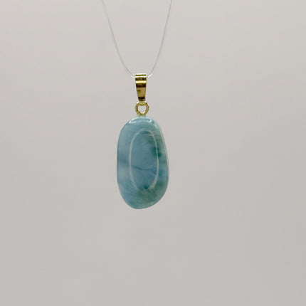 Larimar Anhänger - 925 Silber vergoldet
