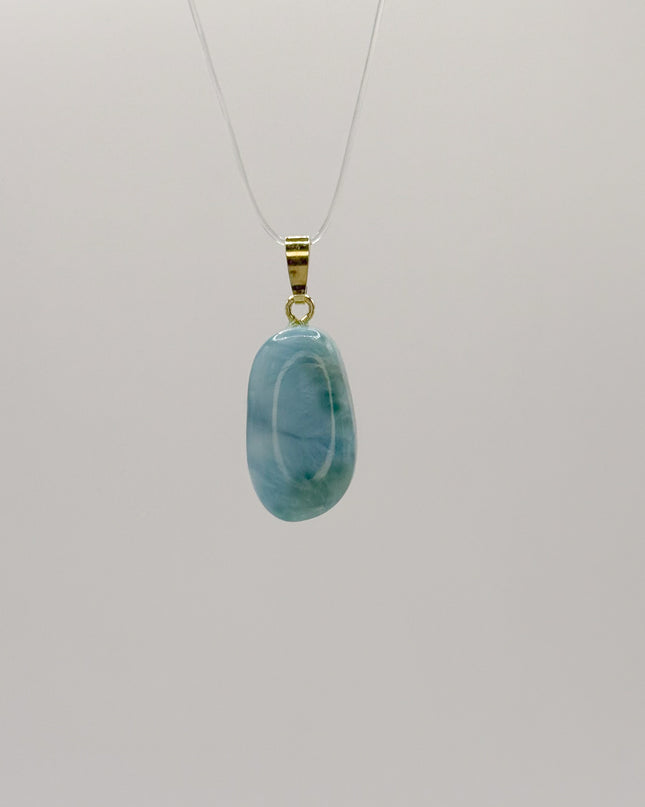 Larimar Anhänger - 925 Silber vergoldet