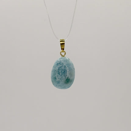 Larimar Anhänger - 925 Silber vergoldet