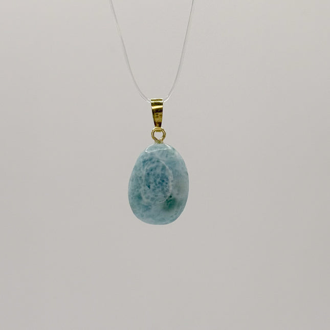 Larimar Anhänger - 925 Silber vergoldet