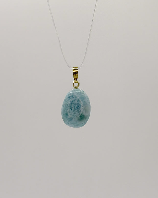 Larimar Anhänger - 925 Silber vergoldet